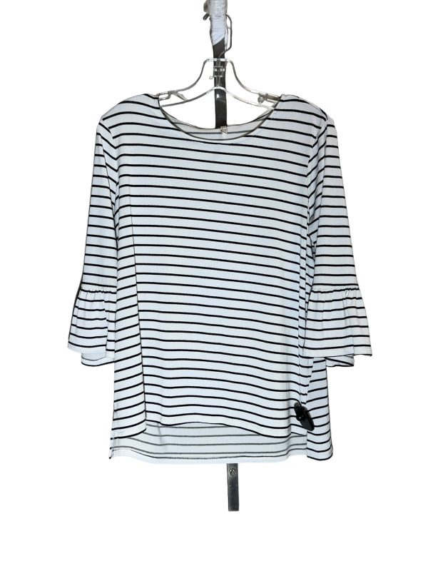 Striped Pattern Top 3 4 Sleeve Elle, Size M Hot on Sale