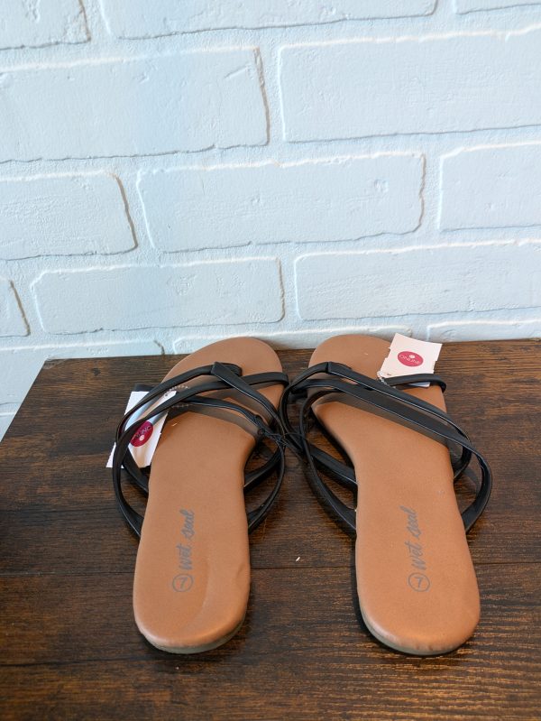 Black Sandals Flats Wet Seal, Size 7 Online Sale