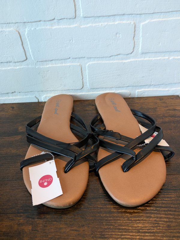 Black Sandals Flats Wet Seal, Size 7 Online Sale