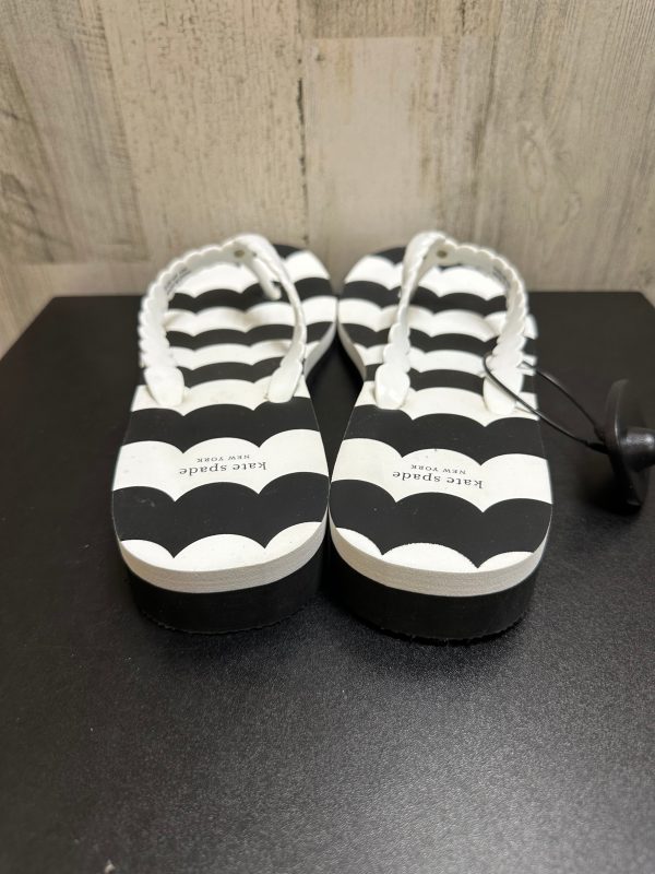 Black & White Sandals Flats Kate Spade, Size 10 Online Sale