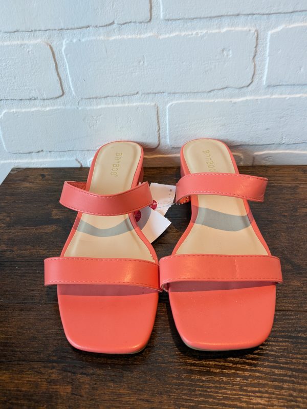 Orange Sandals Flats Bamboo, Size 7.5 Online