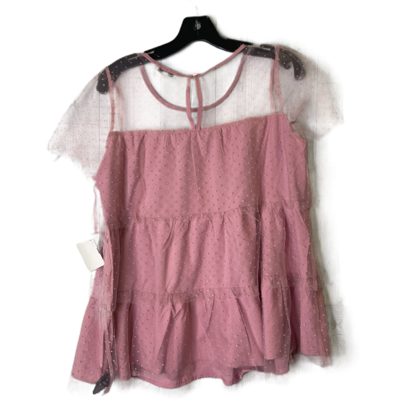 Pink Top Short Sleeve By White Birch, Size: L Fashion