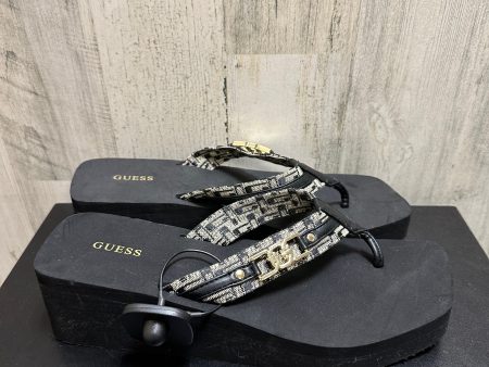 Black Sandals Heels Platform Guess, Size 10 Sale