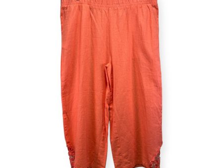 Peach Pants Linen Caribbean Joe, Size L on Sale