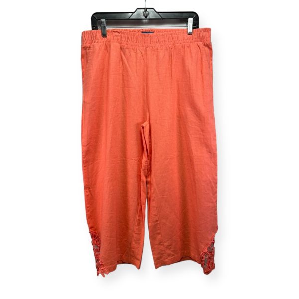 Peach Pants Linen Caribbean Joe, Size L on Sale