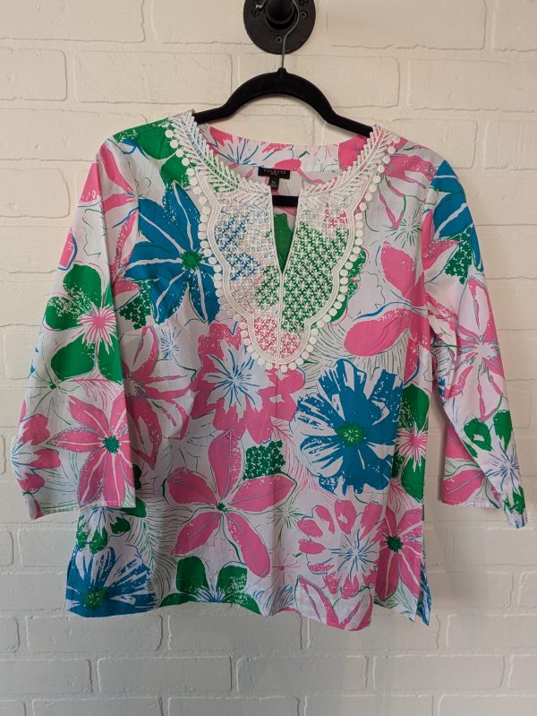 Blue & Green Top 3 4 Sleeve Talbots, Size M Online now