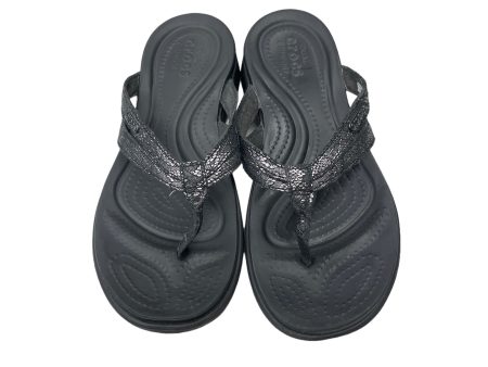 Black Sandals Flip Flops Crocs, Size 9 Discount