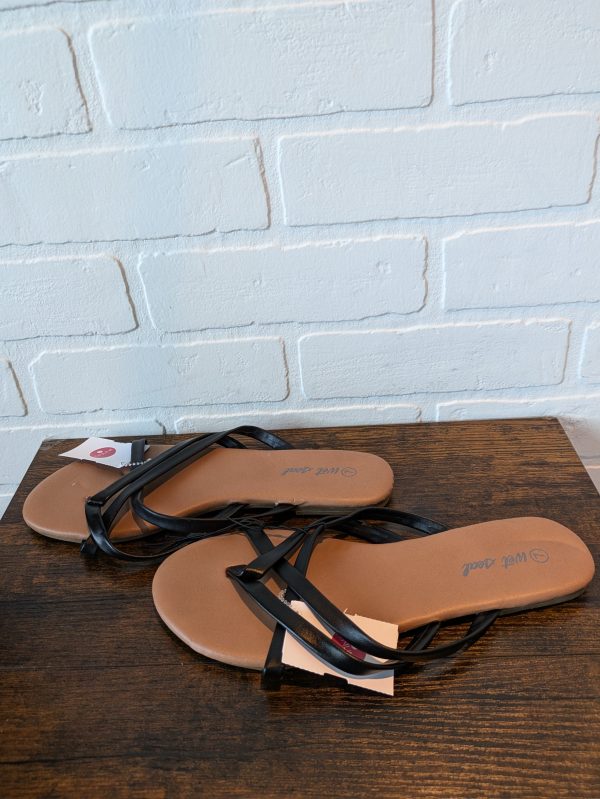 Black Sandals Flats Wet Seal, Size 7 Online Sale