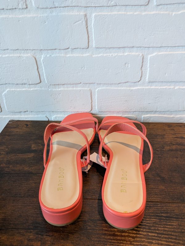 Orange Sandals Flats Bamboo, Size 7.5 Online