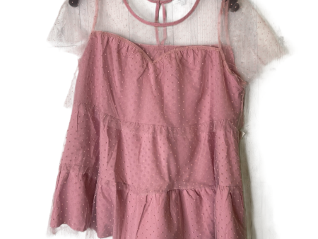 Pink Top Short Sleeve By White Birch, Size: L Fashion