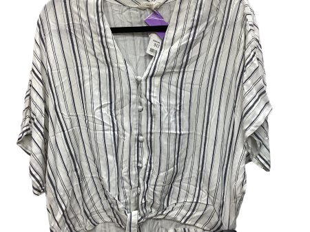 Striped Pattern Top Short Sleeve Clothes Mentor, Size L Online Sale