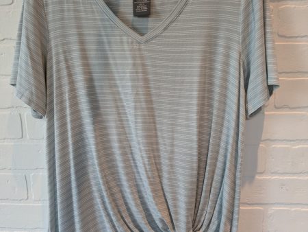 Blue & White Top Short Sleeve Matty M, Size L Fashion