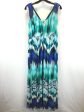 Blue & Green Dress Casual Maxi R And M Richards, Size 8 Discount