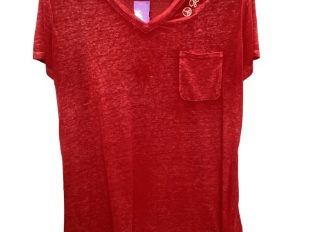 Red Top Short Sleeve Clothes Mentor, Size L Online Sale