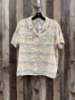 Striped Pattern Top Short Sleeve Duluth Trading, Size L For Discount