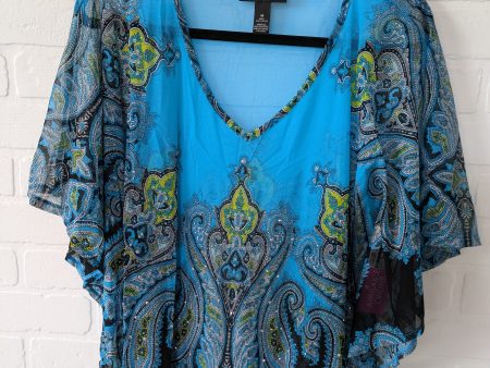 Black & Blue Blouse Short Sleeve Inc, Size M Sale