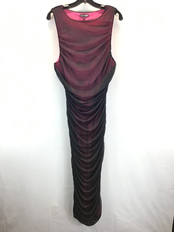 Black & Pink Dress Casual Midi Fashion Nova, Size 1x For Sale