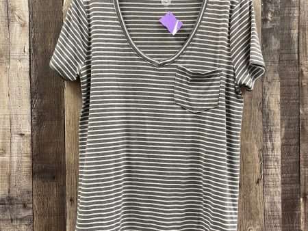 Striped Pattern Top Short Sleeve So, Size S For Cheap