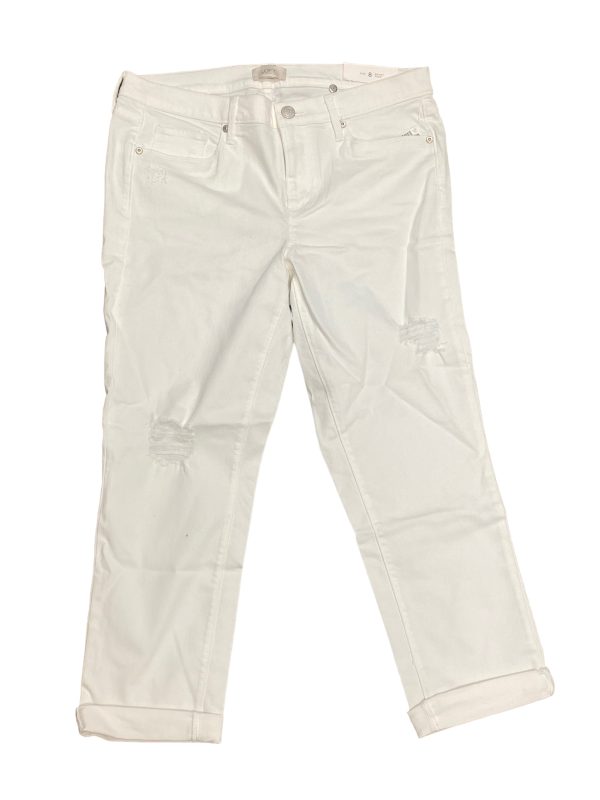 White Jeans Cropped Loft, Size 8 For Sale