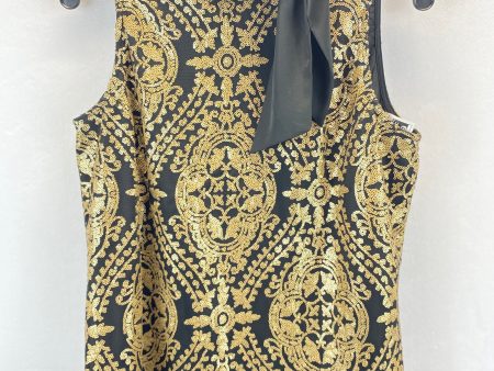 Black & Gold Blouse Sleeveless Eva Mendes, Size S For Cheap