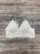 White Bralette Pink Lily, Size 2x Fashion