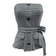 Strapless Belted Gingham Top Eva Franco, Size Xs For Sale