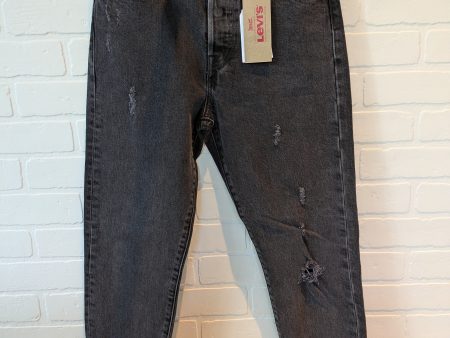 Black Denim Jeans Wide Leg Levis, Size 6 For Sale