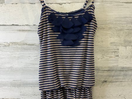 Blue & Tan Top Sleeveless Mine, Size S on Sale