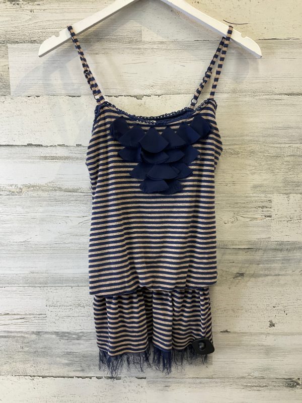 Blue & Tan Top Sleeveless Mine, Size S on Sale