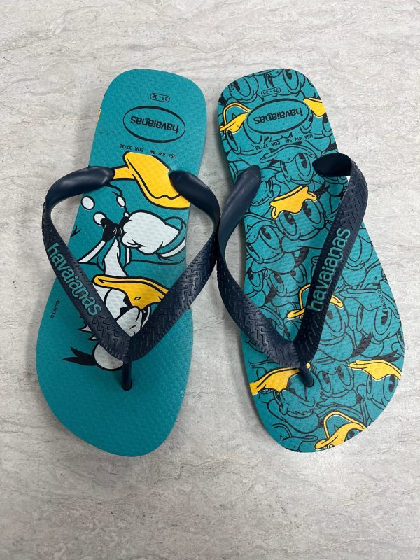 Teal Sandals Flip Flops Havaianas, Size 6 on Sale