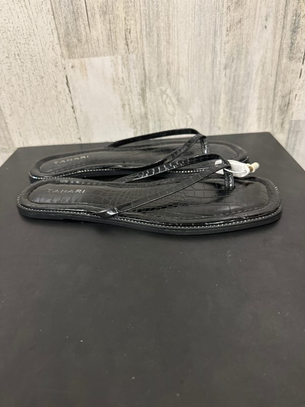 Black Sandals Flats Tahari By Arthur Levine, Size 8.5 Online Sale