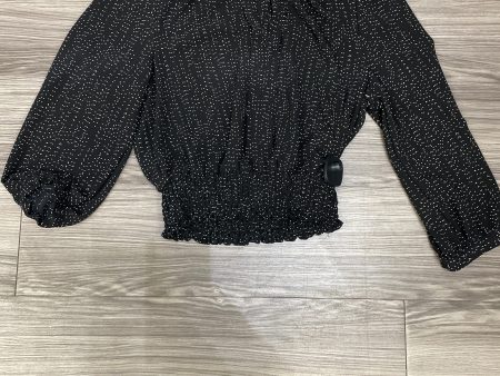 Black Top Long Sleeve Monteau, Size L on Sale