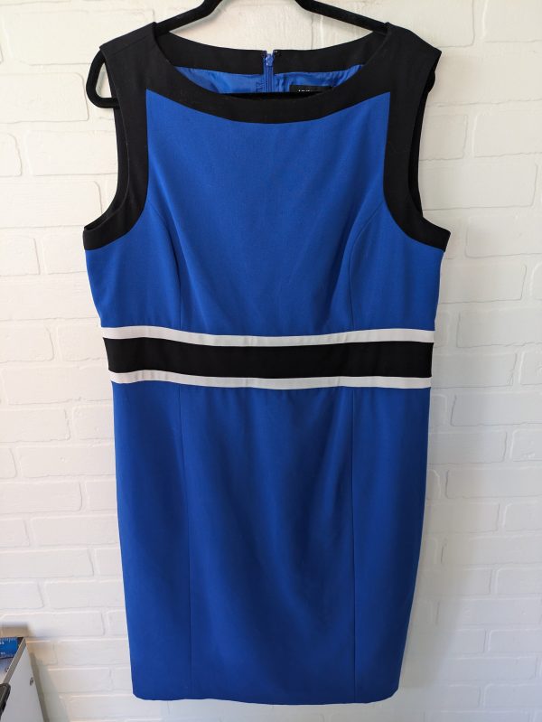 Blue & White Dress Work Nine West Apparel, Size 1x Online now