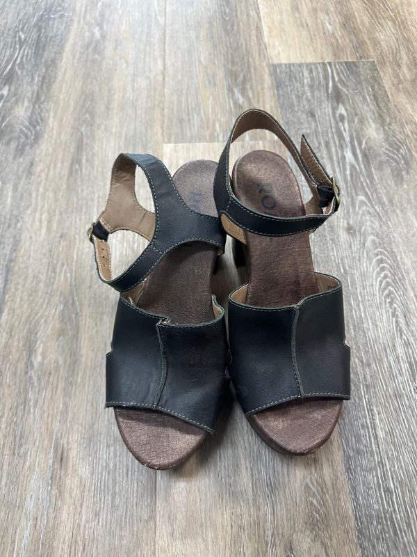 Black Sandals Heels Block Roan, Size 9 For Discount