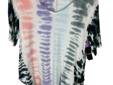 Tie Dye Print Top Short Sleeve Basic Torrid, Size L Cheap