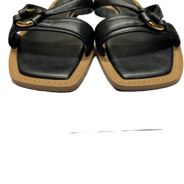 Black & Gold Sandals Flats By Zara, Size: 7.5 For Sale