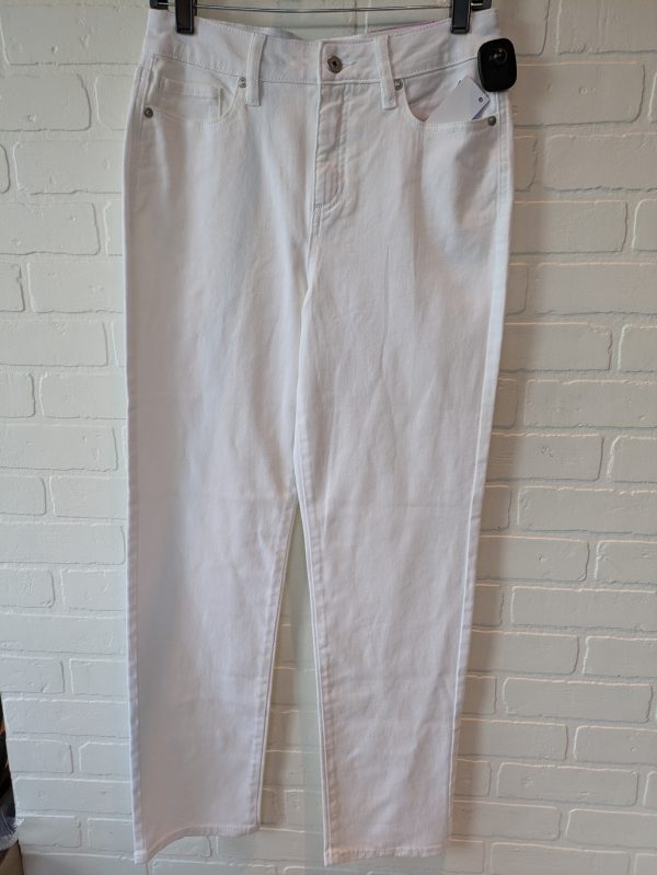 White Denim Jeans Straight Style And Company, Size 6 Discount