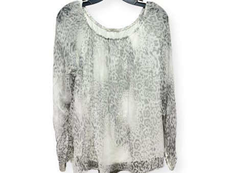 Silk Animal Print Top Long Sleeve Viola Borghi, Size S Hot on Sale