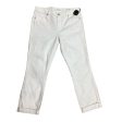 White Pants Cropped Loft, Size 8 on Sale