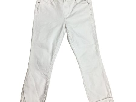 White Pants Cropped Loft, Size 8 on Sale