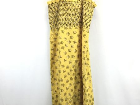 Black & Yellow Dress Casual Maxi Clothes Mentor, Size L Discount