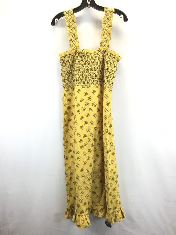 Black & Yellow Dress Casual Maxi Clothes Mentor, Size L Discount