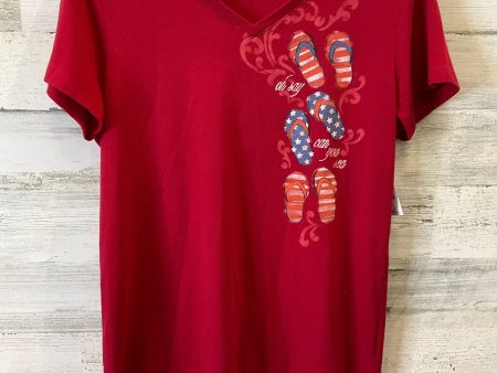 Red Top Short Sleeve Clothes Mentor, Size M Fashion