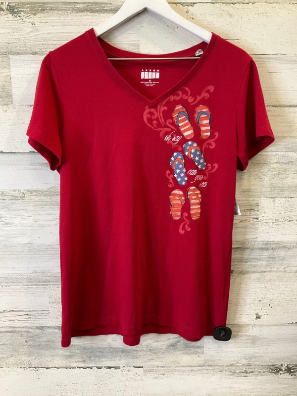 Red Top Short Sleeve Clothes Mentor, Size M Fashion