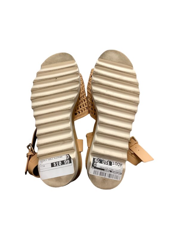 Tan Sandals Heels Platform Universal Thread, Size 8 For Sale