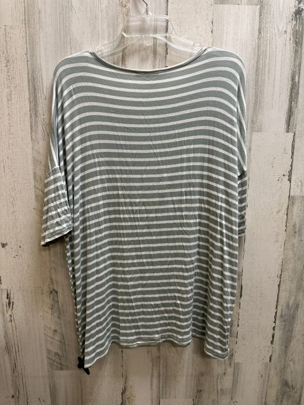 Striped Pattern Top Short Sleeve Basic Bombom, Size Xl on Sale