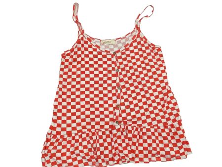 RED & WHITE    CLOTHES MENTOR TOP SLEEVELESS, Size S Online Hot Sale