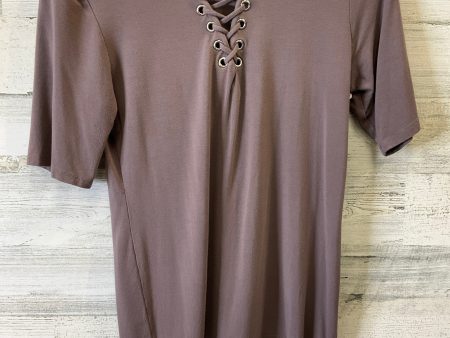 Taupe Top Short Sleeve Red, Size M Cheap