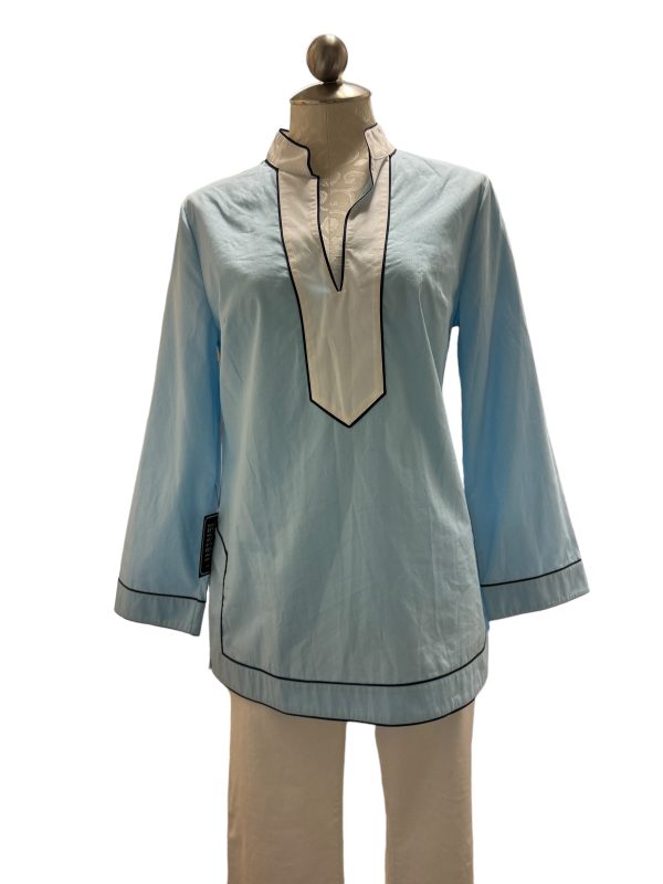 Blue & White Tunic 3 4 Sleeve Nico BluSize S Discount