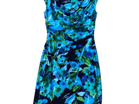 Blue & Green Dress Designer Lauren By Ralph Lauren, Size 4 For Cheap